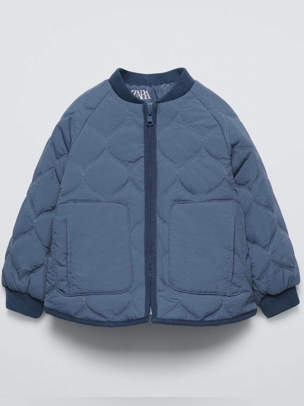Zara Boys Size 6 Quilted Dusty Blue Puffer Jacket